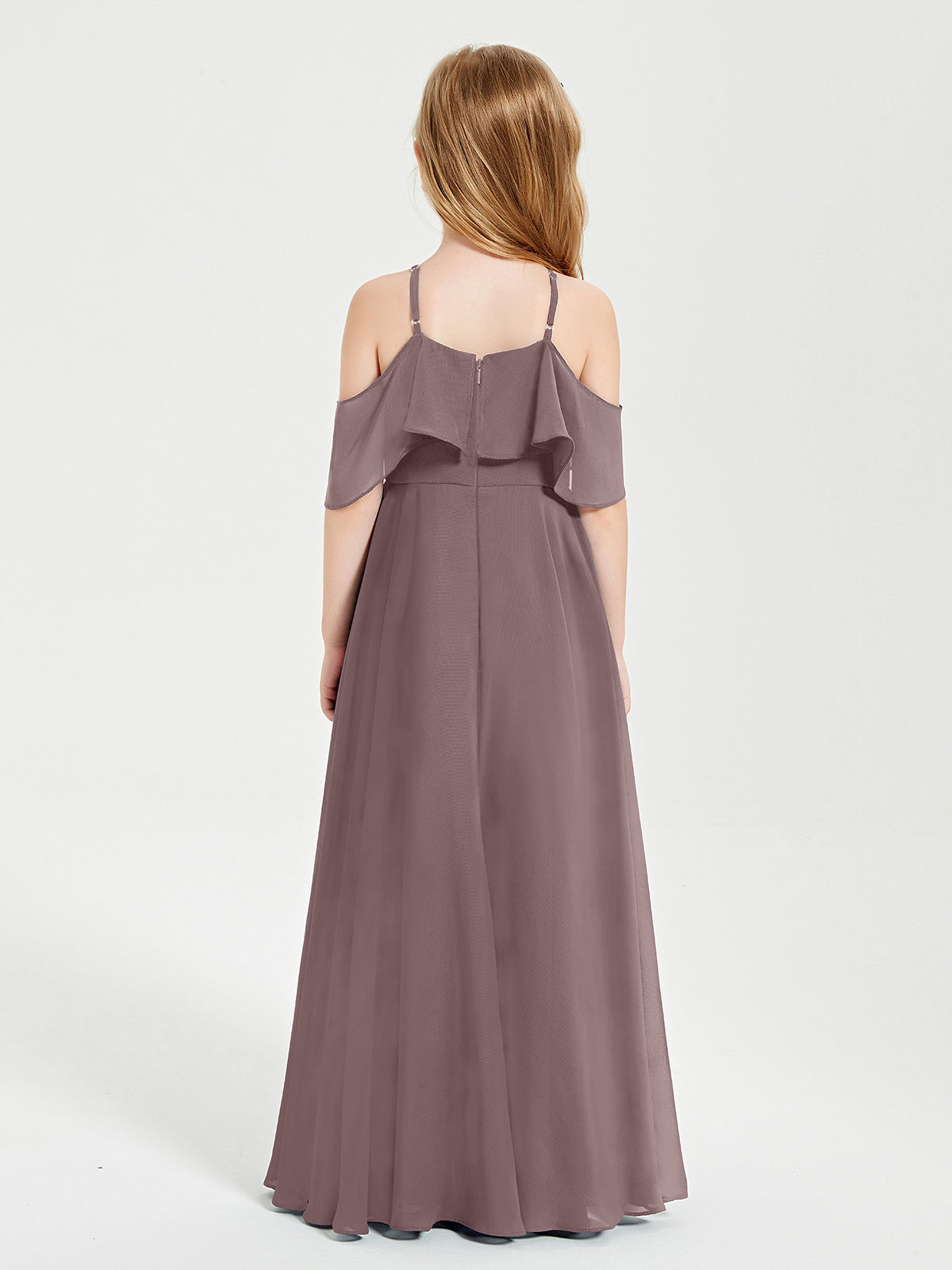 Off-the-Shoulder Long Dresses for Junior Bridesmaids Vintage Mauve